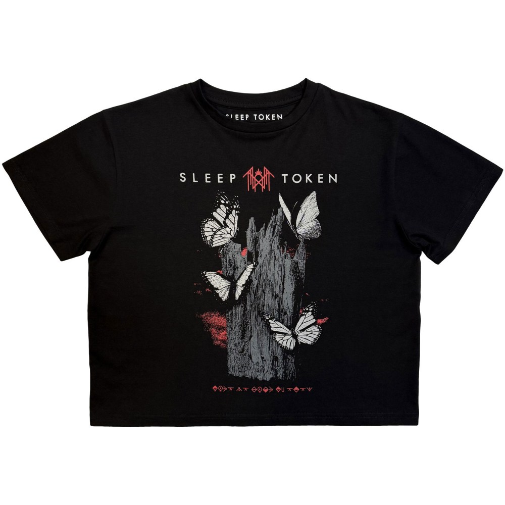 Sleep Token - Butterflies Crop top - Black